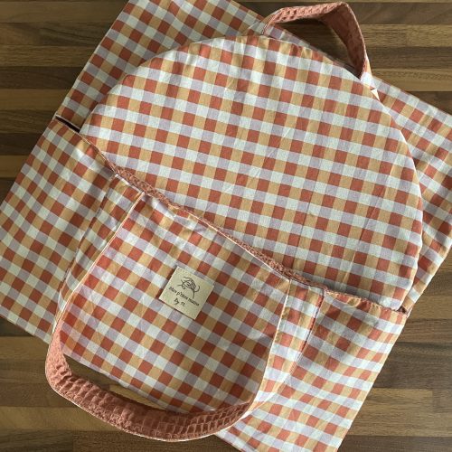 Sac à tarte vichy – vichy lilas et pêche