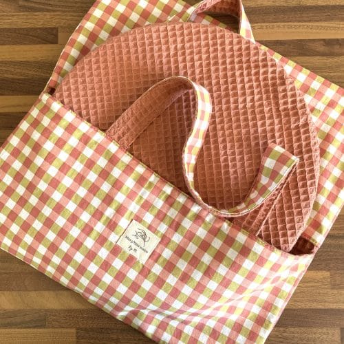 Sac à tarte vichy – vichy rose et vert