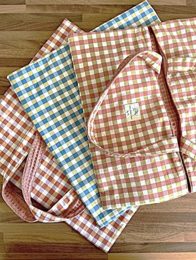 sac à tarte vichy réversible