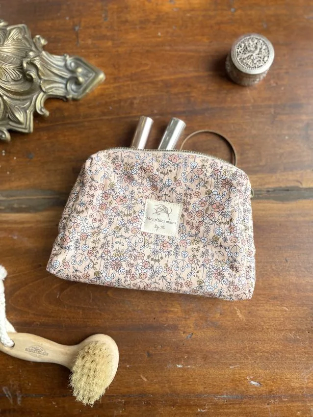 trousse maquillage fleurie molletonnée