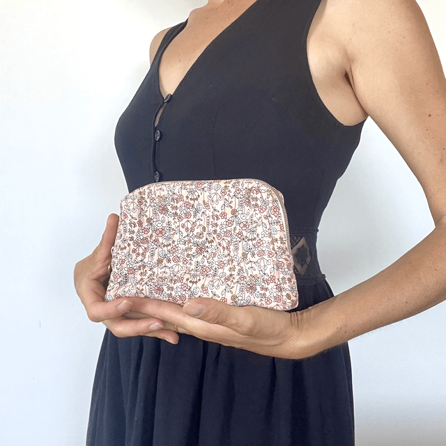 Trousse maquillage fleurie rose – Image 4