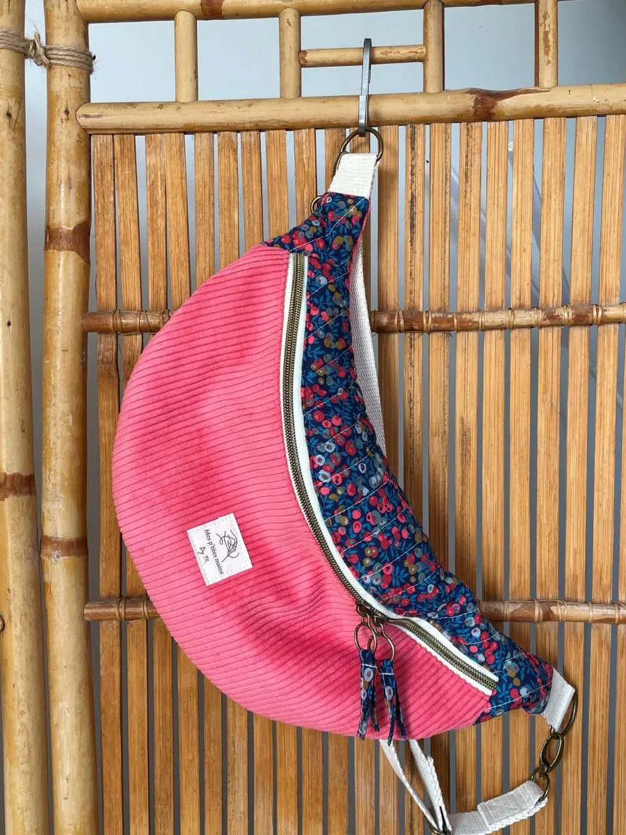 Banane velours corail et Liberty Wiltshire Navy Blue – Image 5