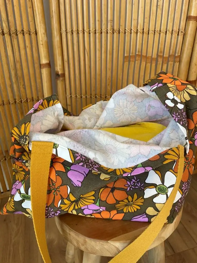 Sac cabas fleuri rétro – Image 6