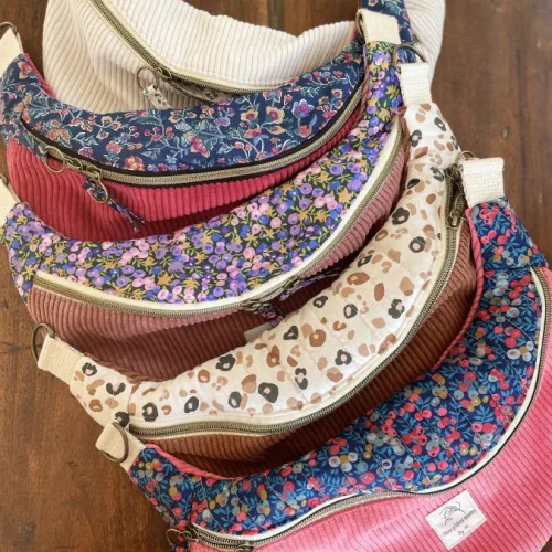 Sac banane personnalisable velours et coton