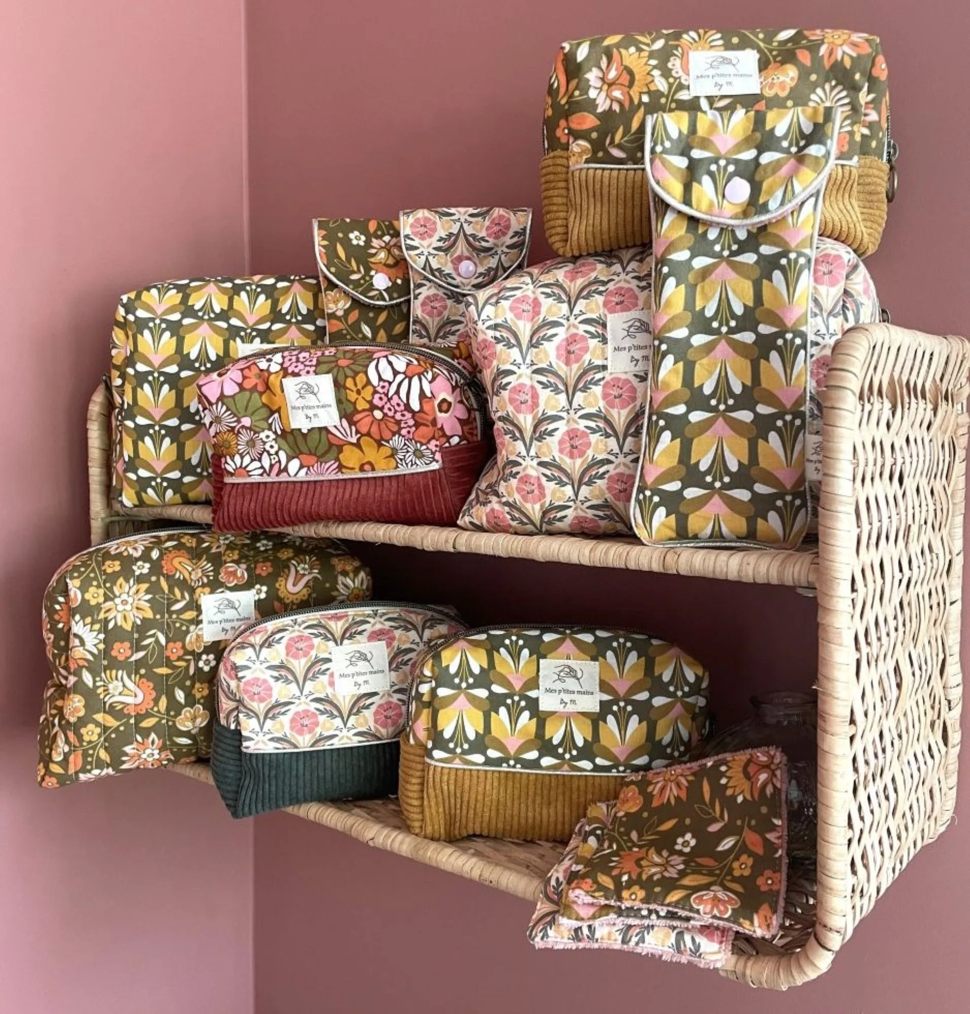 Trousse beauté en velours et coton Selma – Image 7