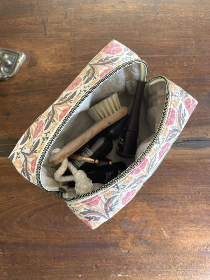 Trousse beauté en velours et coton Selma – Image 3