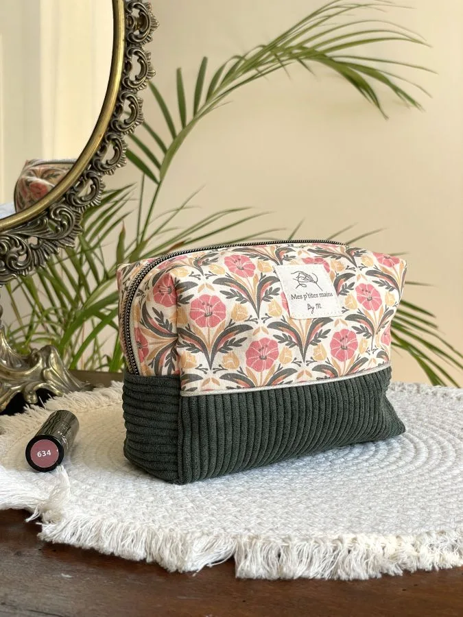 Trousse beauté en velours et coton Selma – Image 6