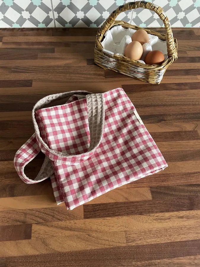 Sac à tarte Vichy rose – Image 3