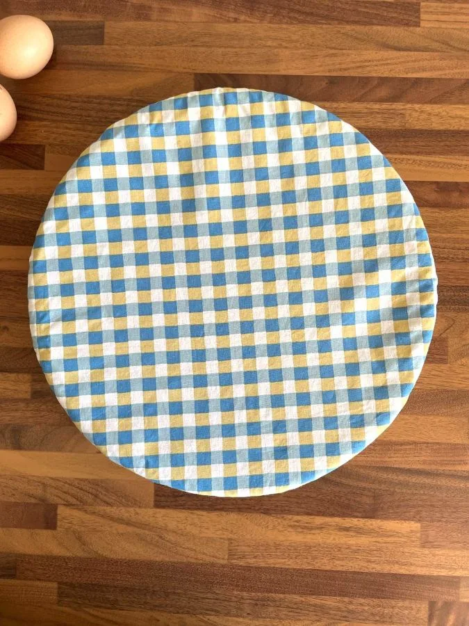 charlotte couvre-plat vichy jaune et bleu