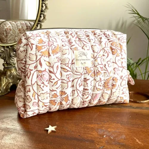 Trousse de toilette fleurs indiennes