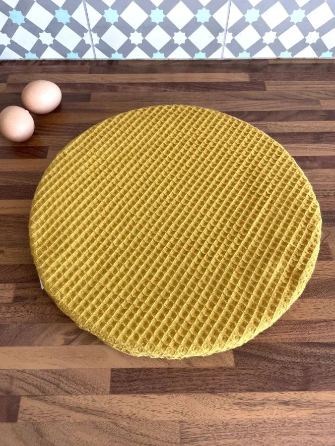 Charlotte coton couvre-plat Vichy jaune et bleu – Image 3