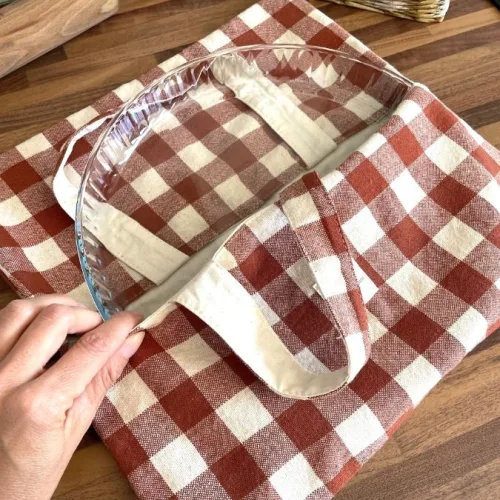 Sac à tarte coton tissé terracotta