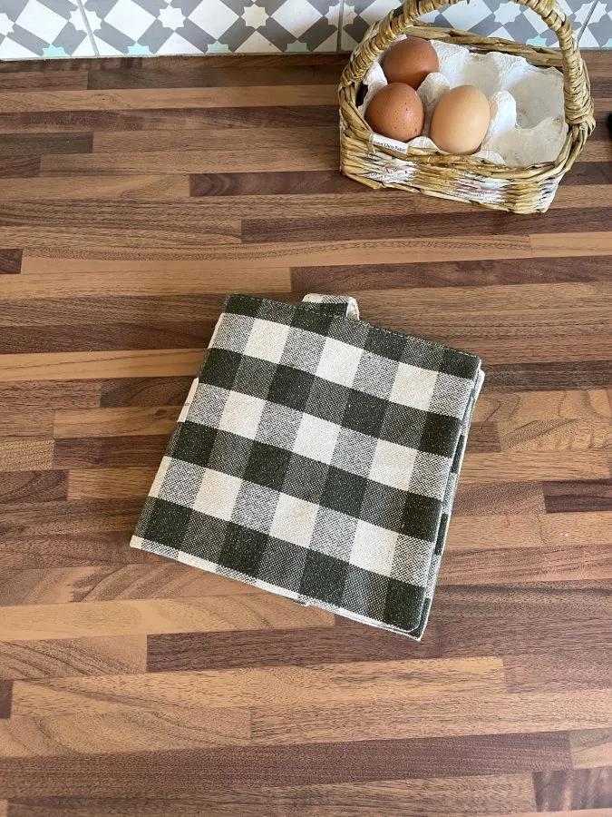 Sac à tarte coton tissé Kaki fils dorés – Image 3