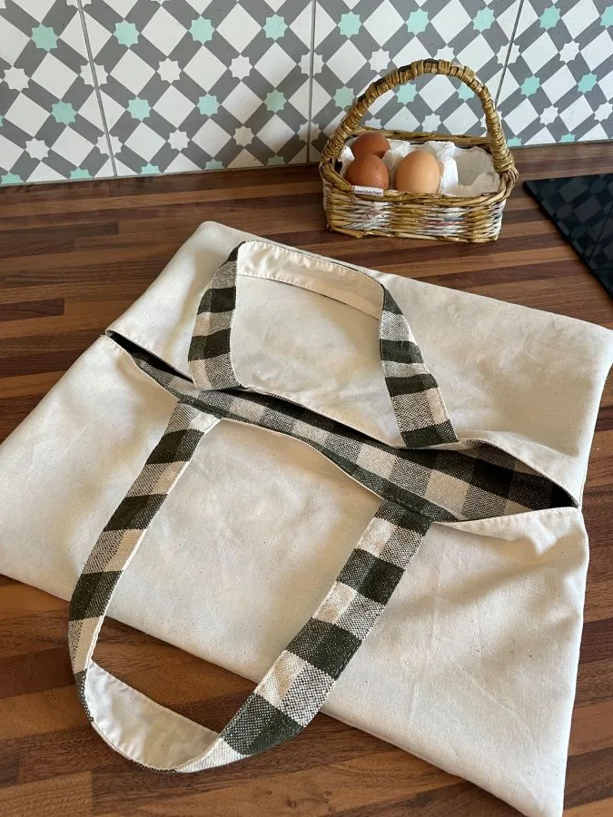 Sac à tarte coton tissé Kaki fils dorés – Image 4