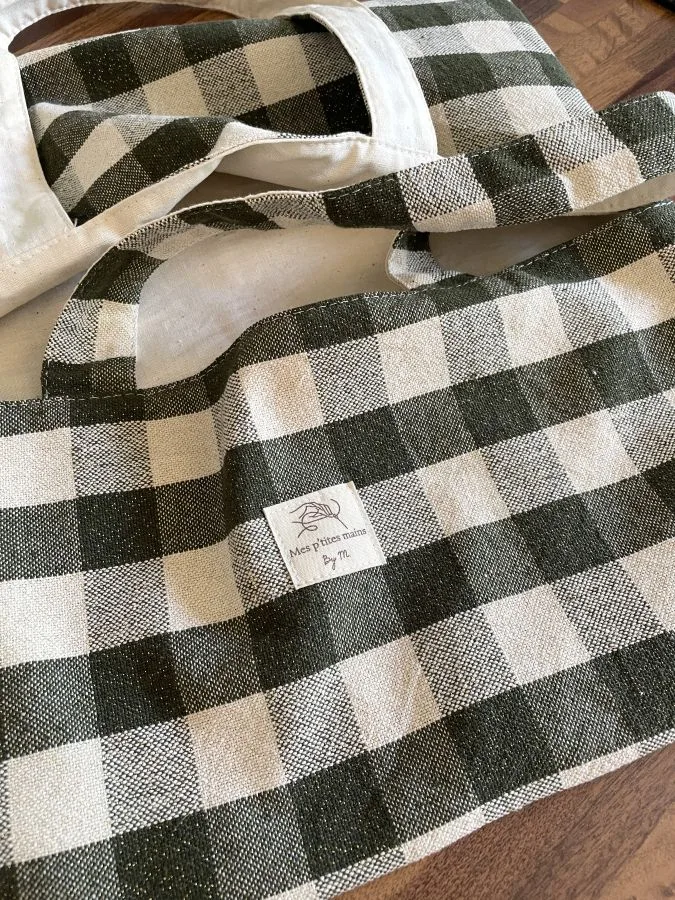 Sac à tarte coton tissé Kaki fils dorés – Image 5