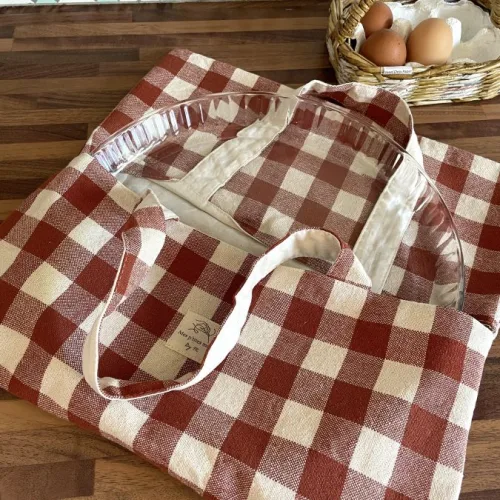 Sac à tarte coton tissé terracotta