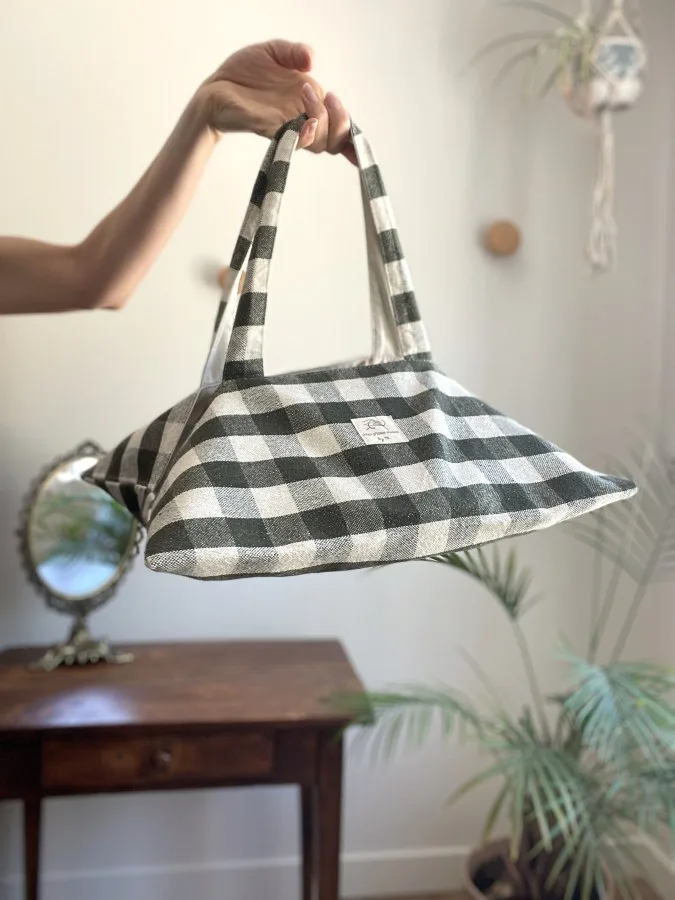 Sac à tarte coton tissé Kaki fils dorés – Image 2