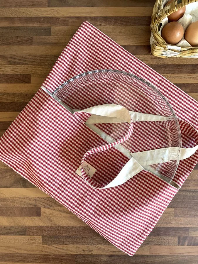 sac à tarte mini vichy rouge bordeaux
