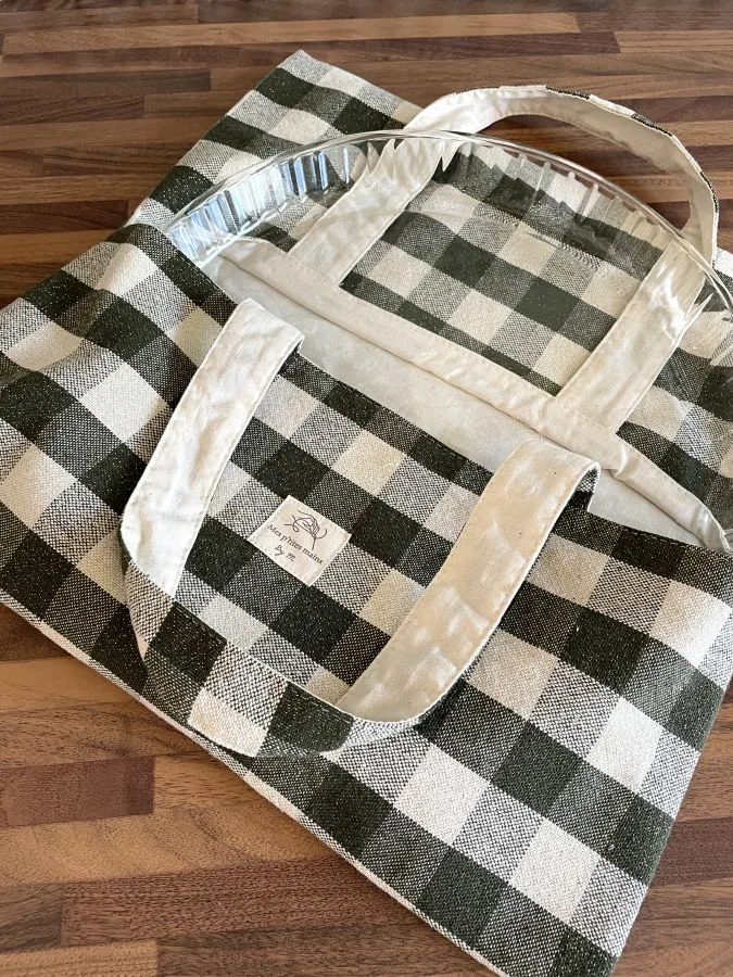 Sac à tarte coton tissé Kaki fils dorés – Image 6
