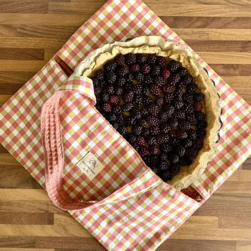 Sac à tarte Vichy rose et vert