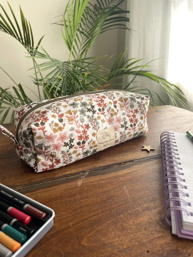 trousse de bureau blanche fleurie milly