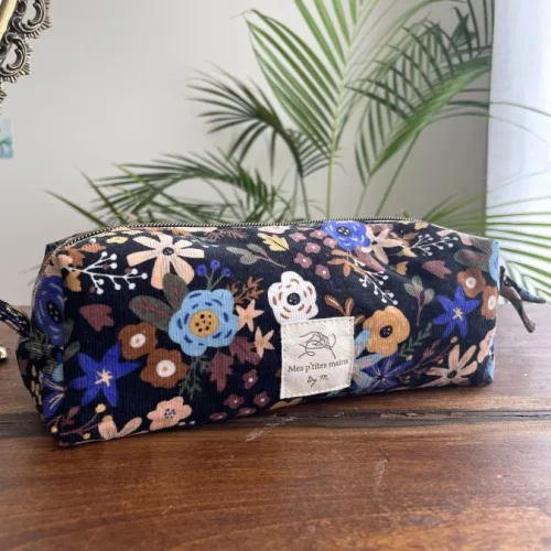 Trousse d’école velours fleuri Olga