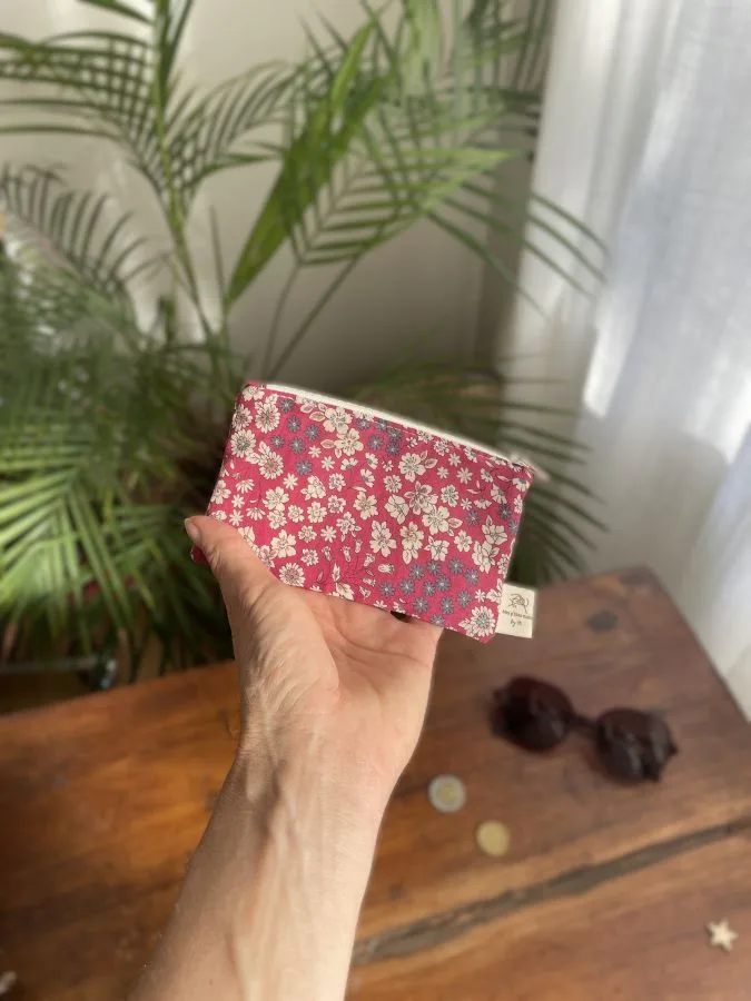 Porte-monnaie fleuri rose – Image 6