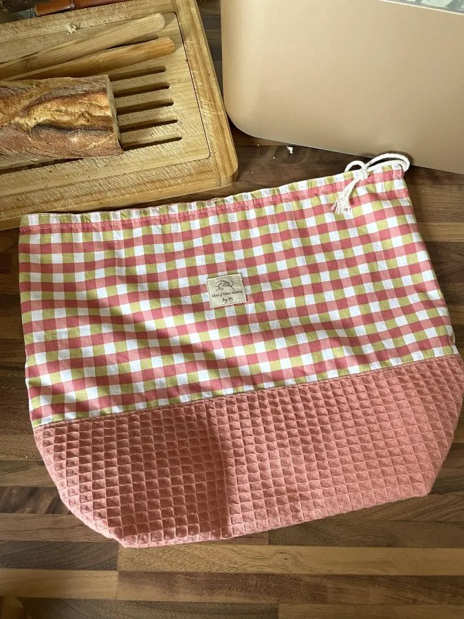 Sac à pain vichy rose – Image 2