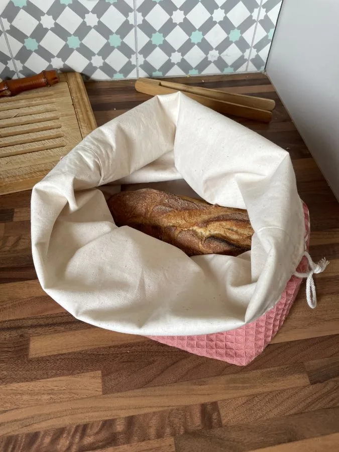 Sac à pain vichy rose – Image 6