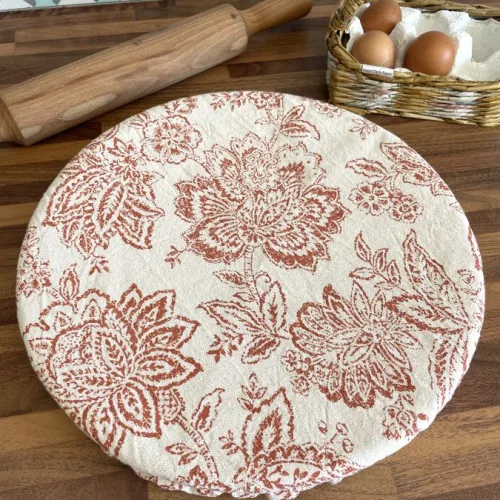 Charlotte coton couvre-plat aspect lin fleuri