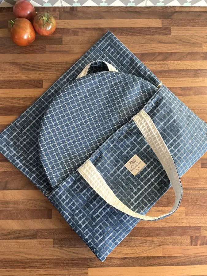 Sac à tarte carreaux bleus – Image 5