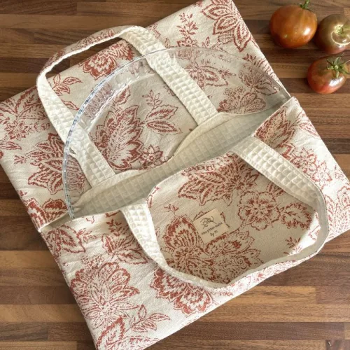 Sac à tarte coton tissé fleuri
