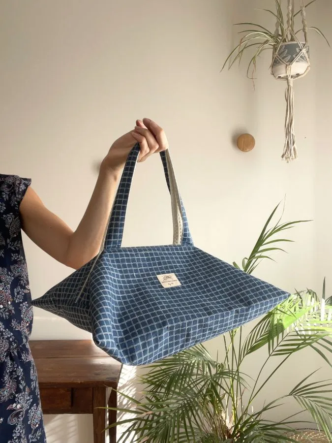 Sac à tarte carreaux bleus – Image 2