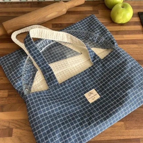 Sac à tarte carreaux bleus