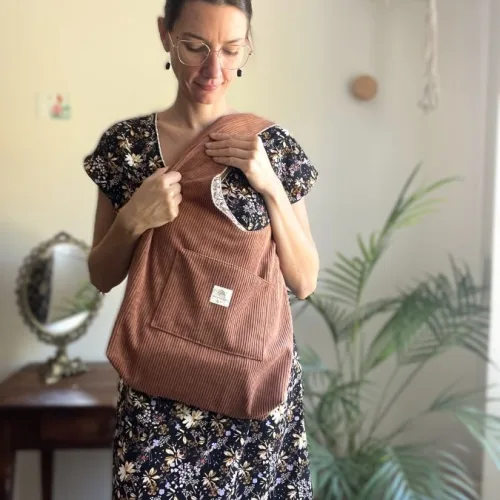Sacs hobo velours rouille