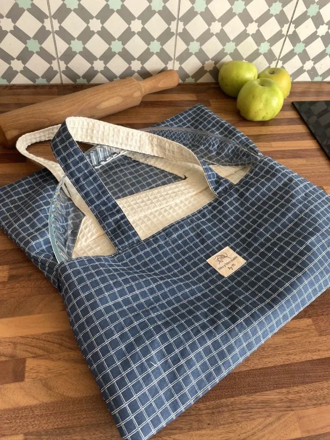 Sac à tarte carreaux bleus – Image 4