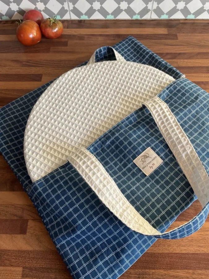 Sac à tarte carreaux bleus – Image 6