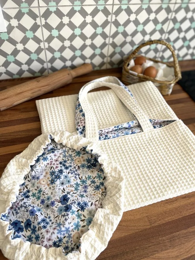 Sac à tarte Romane fleurs bleues – Image 3