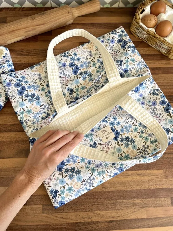 sac à tartes fleurs bleues