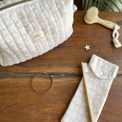 Coffret de soin beige petites feuilles
